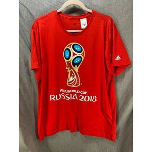 Russia 2018 Fifa Adidas‎ Shirt Adult Extra Large Red Short Sleeve Tee Mens.
